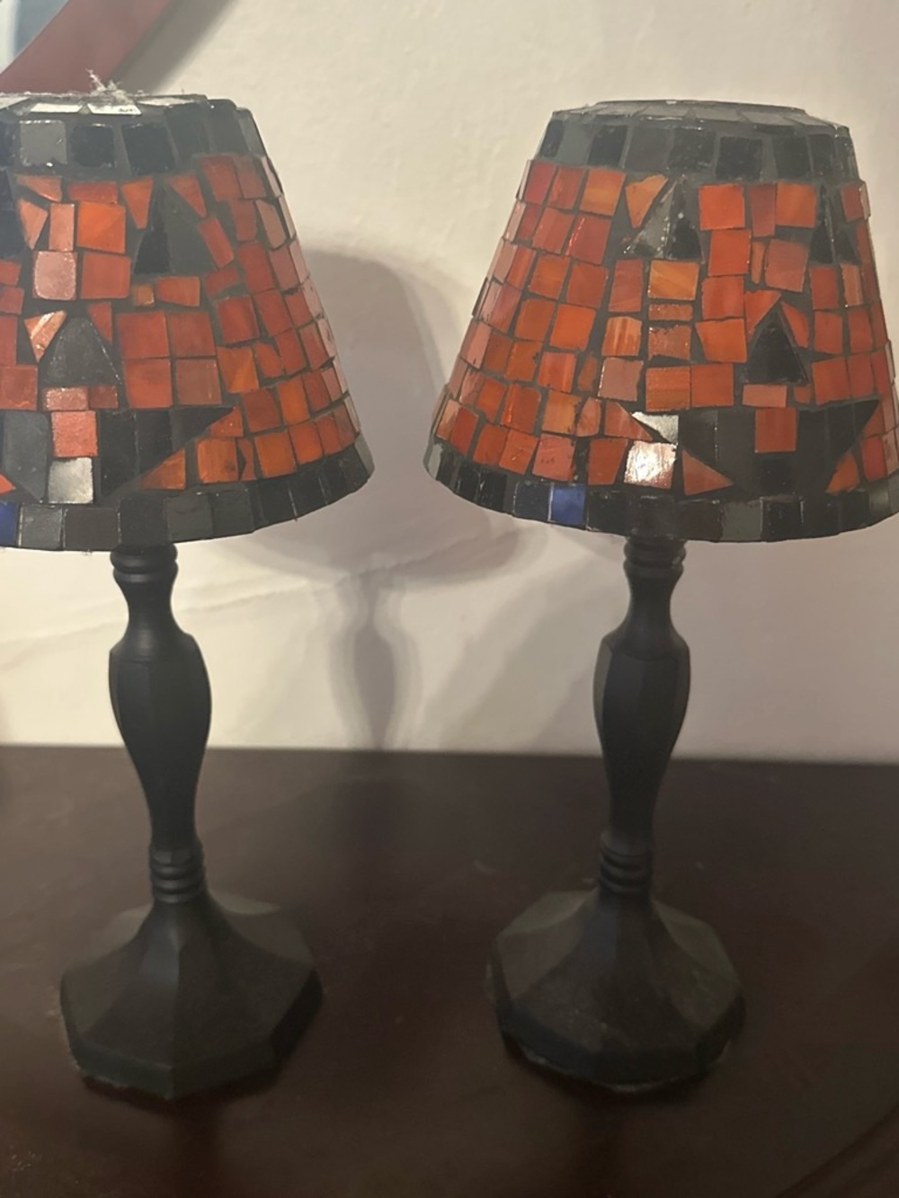 Unbranded Red Mosaic Star Accent Table Lamp - Set of 2